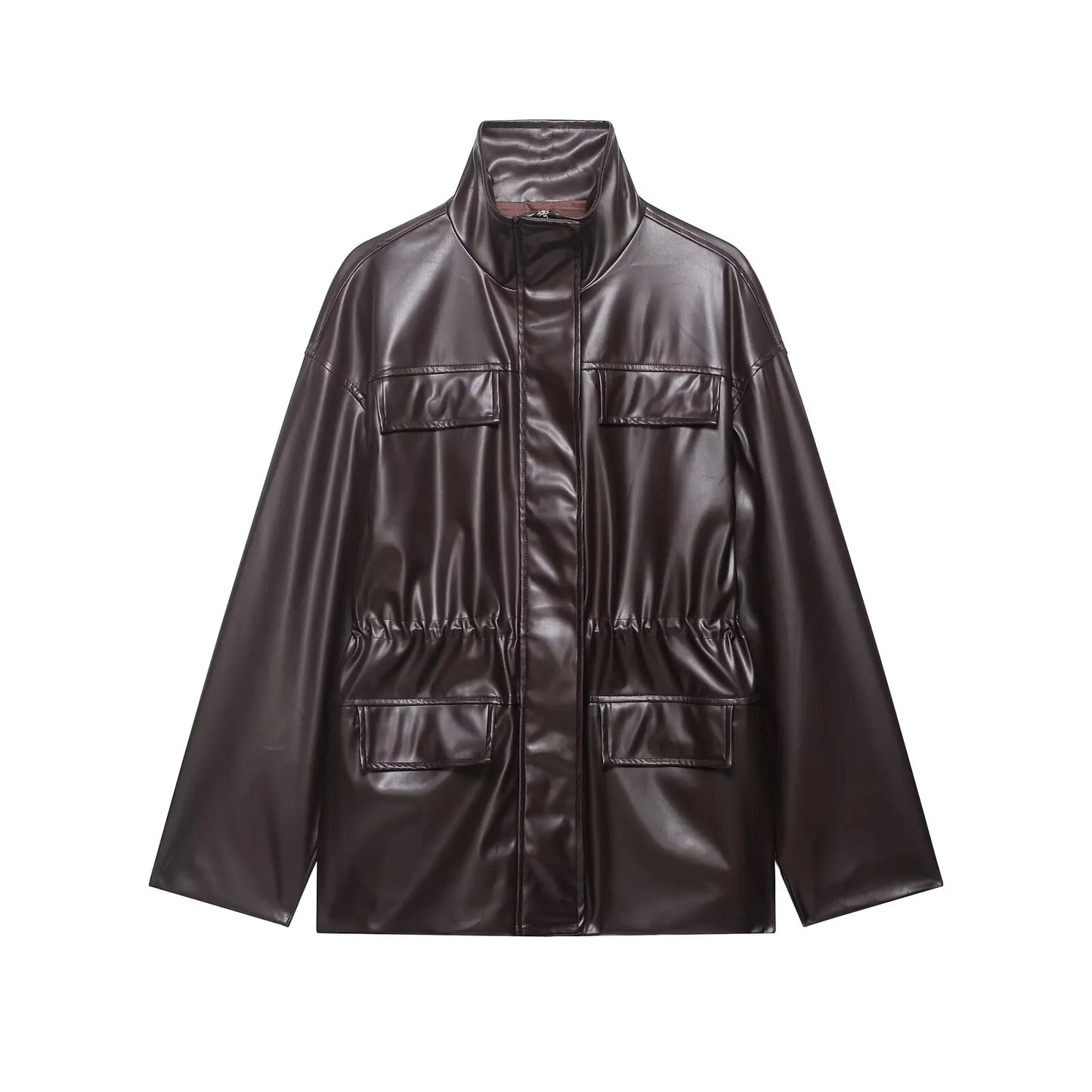Jaqueta de couro com zíper frontal Lunara Winter™
