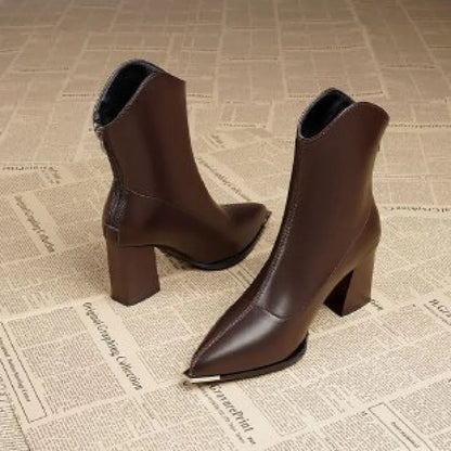 Solenne Shoes™ Winter Thick Heeled Pointed Boots