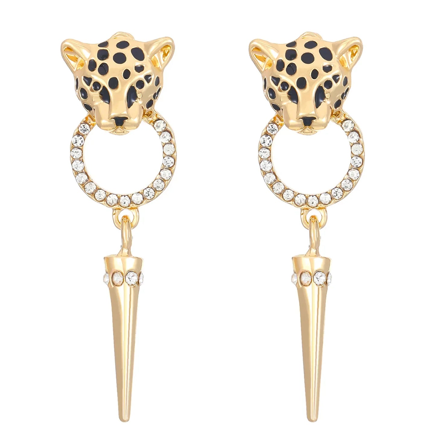 Elara Jewelry™ Leopard Spike Hoop Earrings