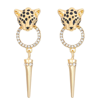 Elara Jewelry™ Leopard Spike Hoop Earrings
