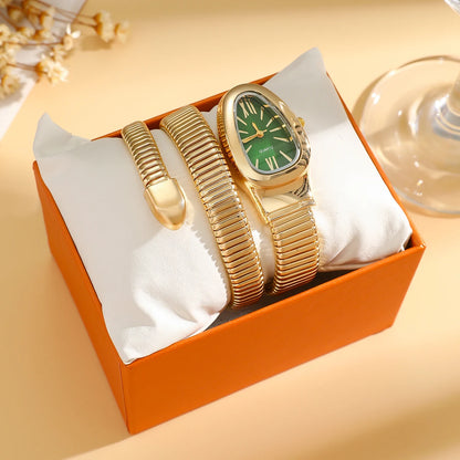 Velya Watches™ Elegante Schlangenuhr mit elastischem Wickelarmband