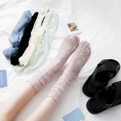 Lunara Winter™ Ladies Floral Lace Socks