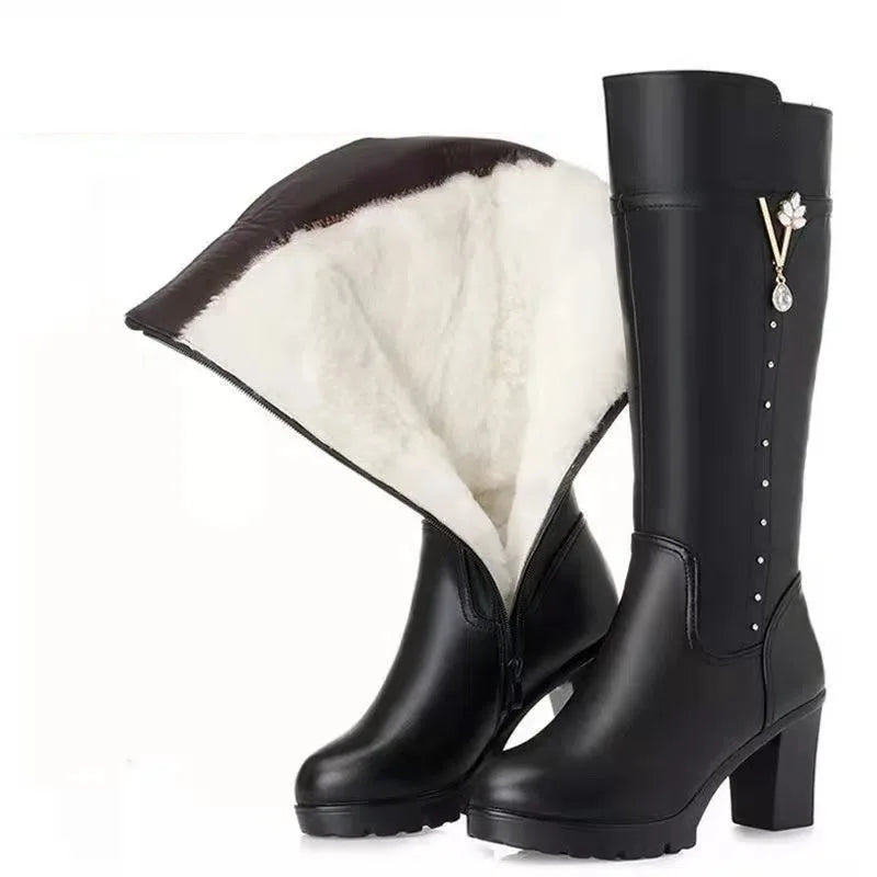 Solenne Shoes™ Thigh High Round Toe Boots