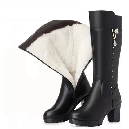 Solenne Shoes™ Thigh High Round Toe Boots