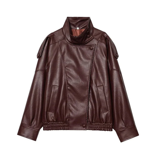 Lunara Winter™ Cropped Faux Leather Motor Jacket