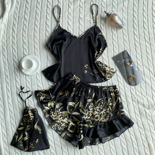 SatinÉclat™ Floral Print Pajama Set