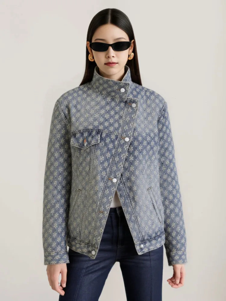 Lunara Winter™ Women’s Denim Coat Turtleneck