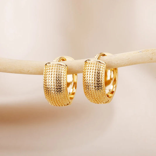 Elara Jewelry™ Textured Metallic Hoop Earrings