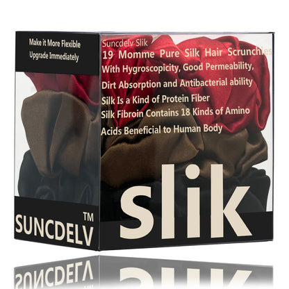 SatinÉclat™ 3 قطع ربطات شعر من الحرير الخالص