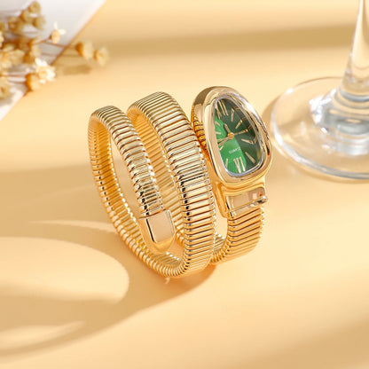 Velya Watches™ Elegante Schlangenuhr mit elastischem Wickelarmband