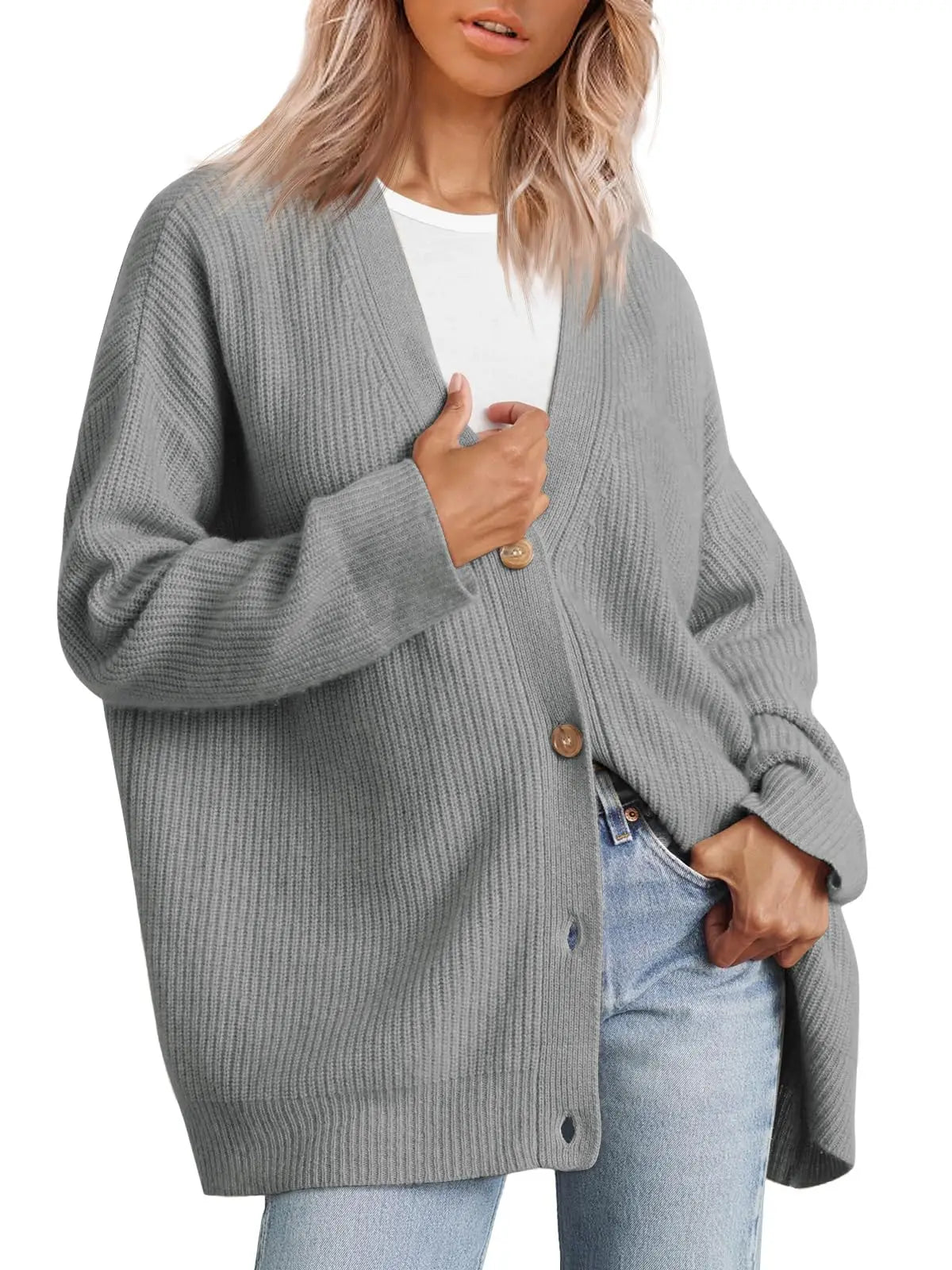 Lunara Winter™ Strickjacke mit V-Ausschnitt