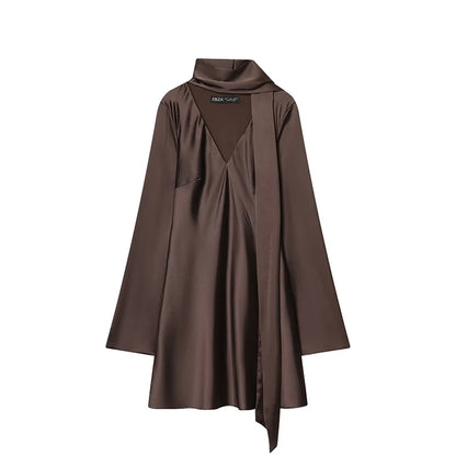 Amoura Dresses™ Elegant Short Dress with Scarf