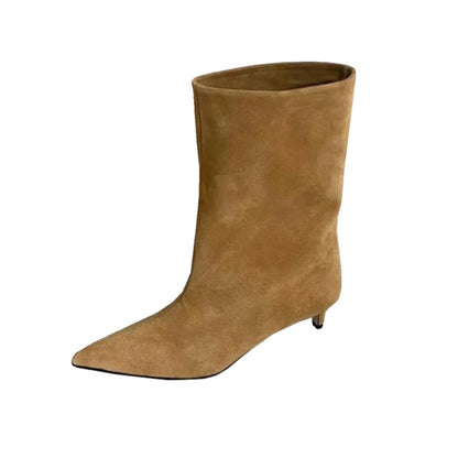 Solenne Shoes™ Women's Suede Pointed-Toe Heel Boots
