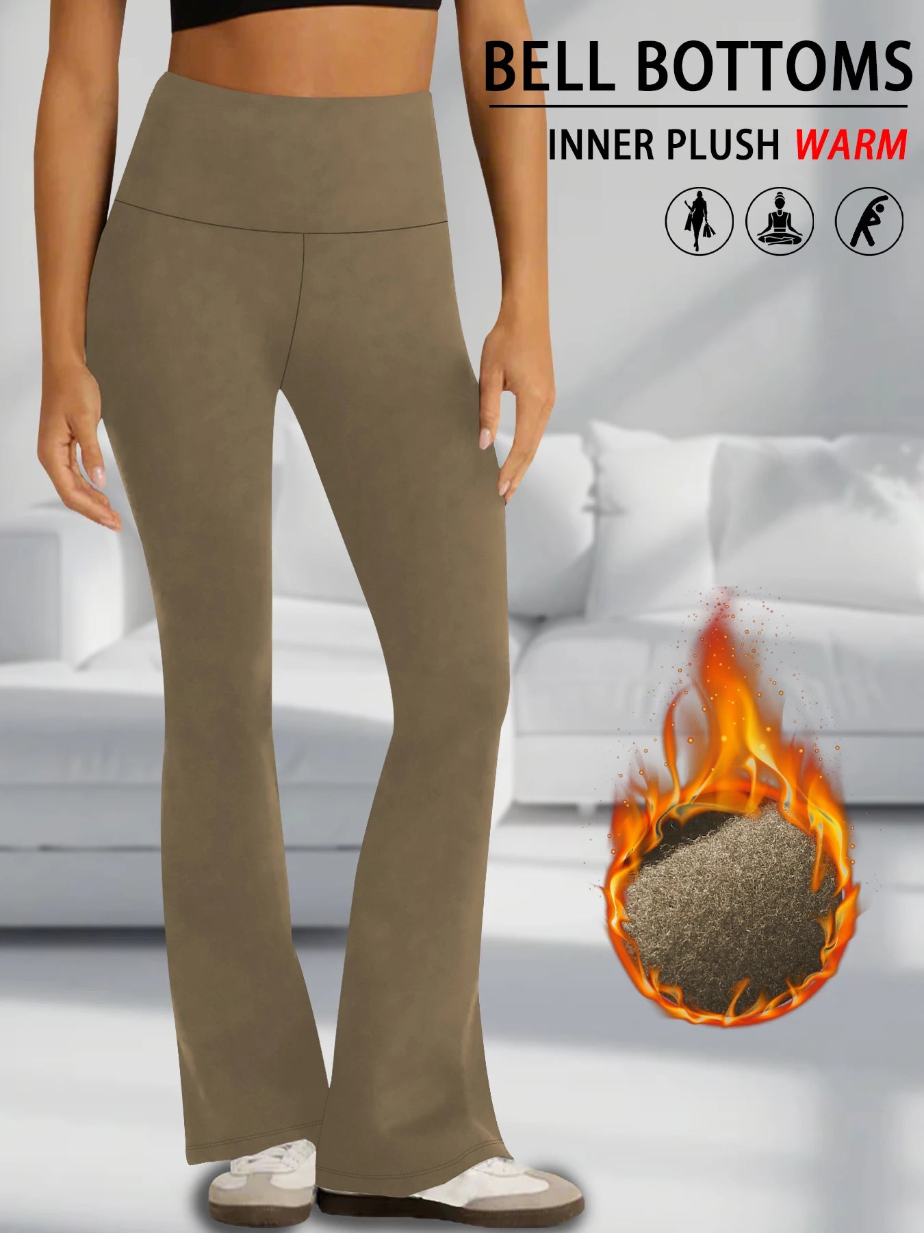 Lunara Winter™ High-Waisted Fleece Flare Leggings