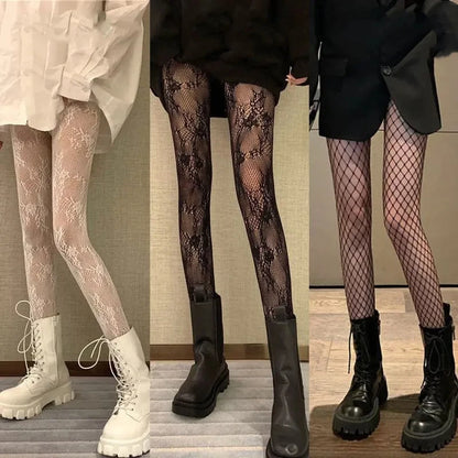 Lunara Winter™ Classic Lace Mesh Pantyhose