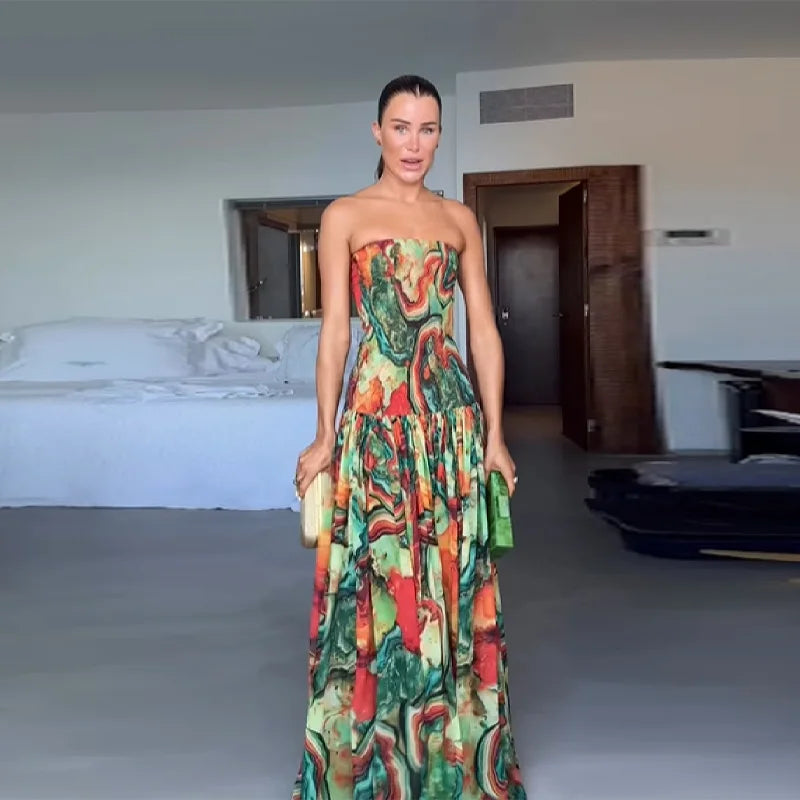 Amoura Dresses™ Off Shoulder Print Dress