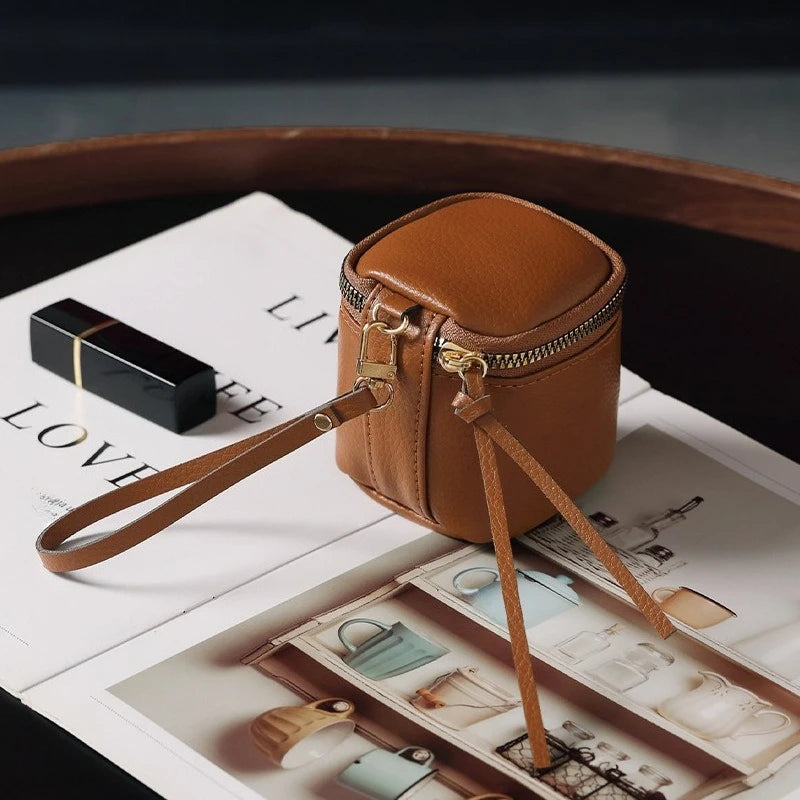 ÉlanBag™ Vintage Leather Cosmetic Bag