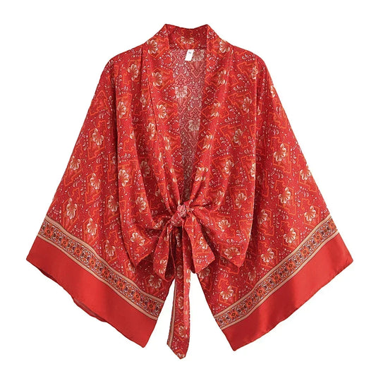 Blouse kimono nouée sur le devant SeaLure™ Royal Dune