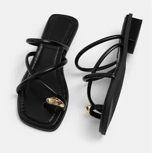 Solenne Shoes™ Cross Strap Slide Sandals