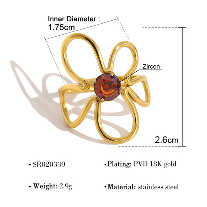 Elara Jewelry™ Floral Gemstone Wrap Ring