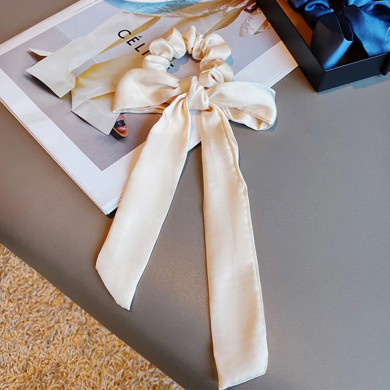 SatinÉclat™ Satin Bow Scrunchie Scarf