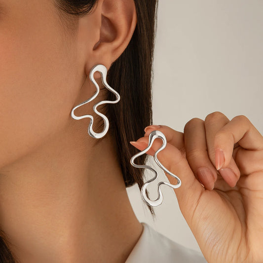 Elara Jewelry™ Lunaria Fluid Wave Earrings