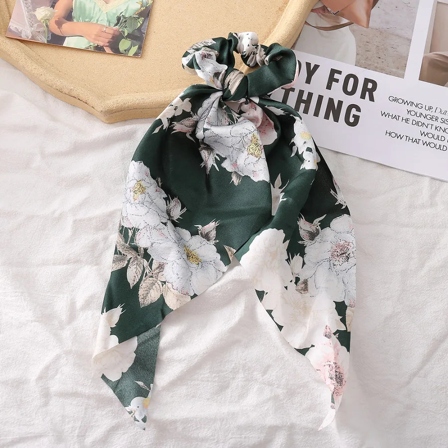SatinÉclat™ Bow Satin Long Scrunchies