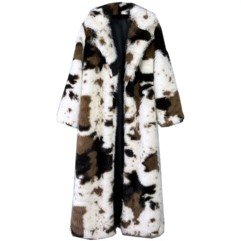 Lunara Winter™ Animal Print Faux Fur Maxi Coat