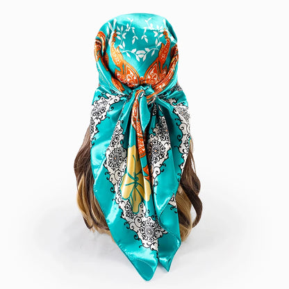 SatinÉclat™ Fashion Silk Square Scarf for Women