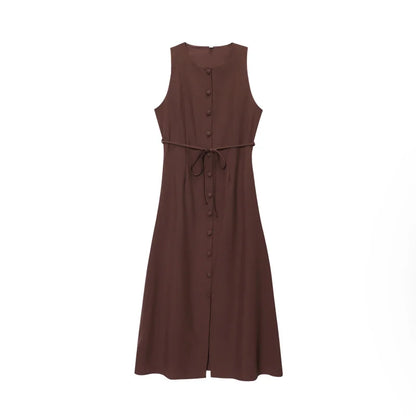 Amoura Dresses™ Retro Round Neck Sleeveless Dress