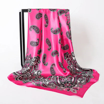 SatinÉclat™ Fashion Silk Square Scarf for Women