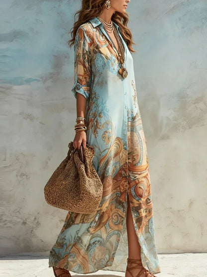 Amoura Dresses™ Summer Elegant Chiffon Shirt Dress