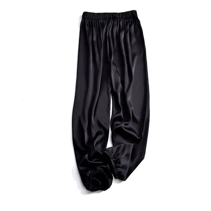 Satin Éclat™ High Waist Ice Silk Pants