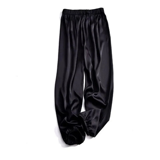 Satin Éclat™ High Waist Ice Silk Pants