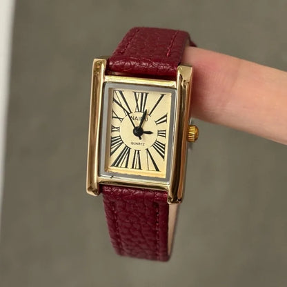 Velya Watches™ Leather Strap Square Watch