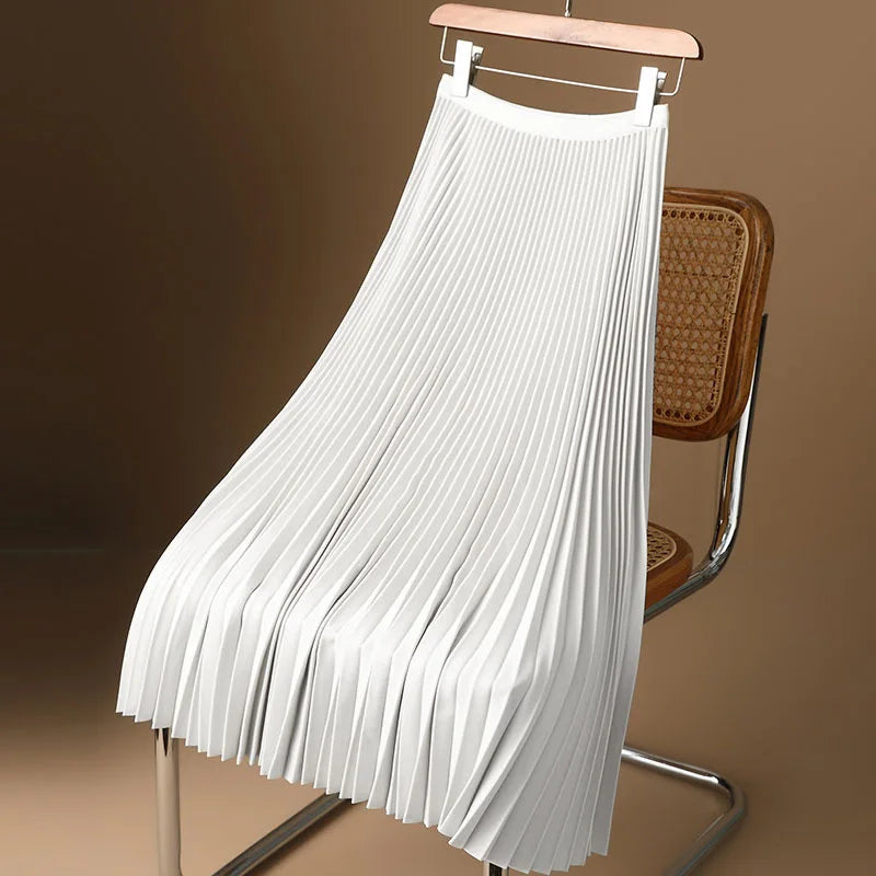 Satin Éclat™ Pleated Long Skirt