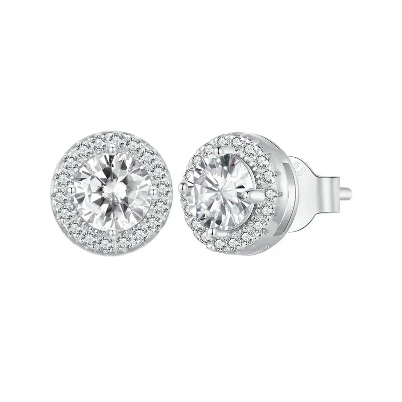 Elara Jewelry™ Celestia Halo Stud Earrings