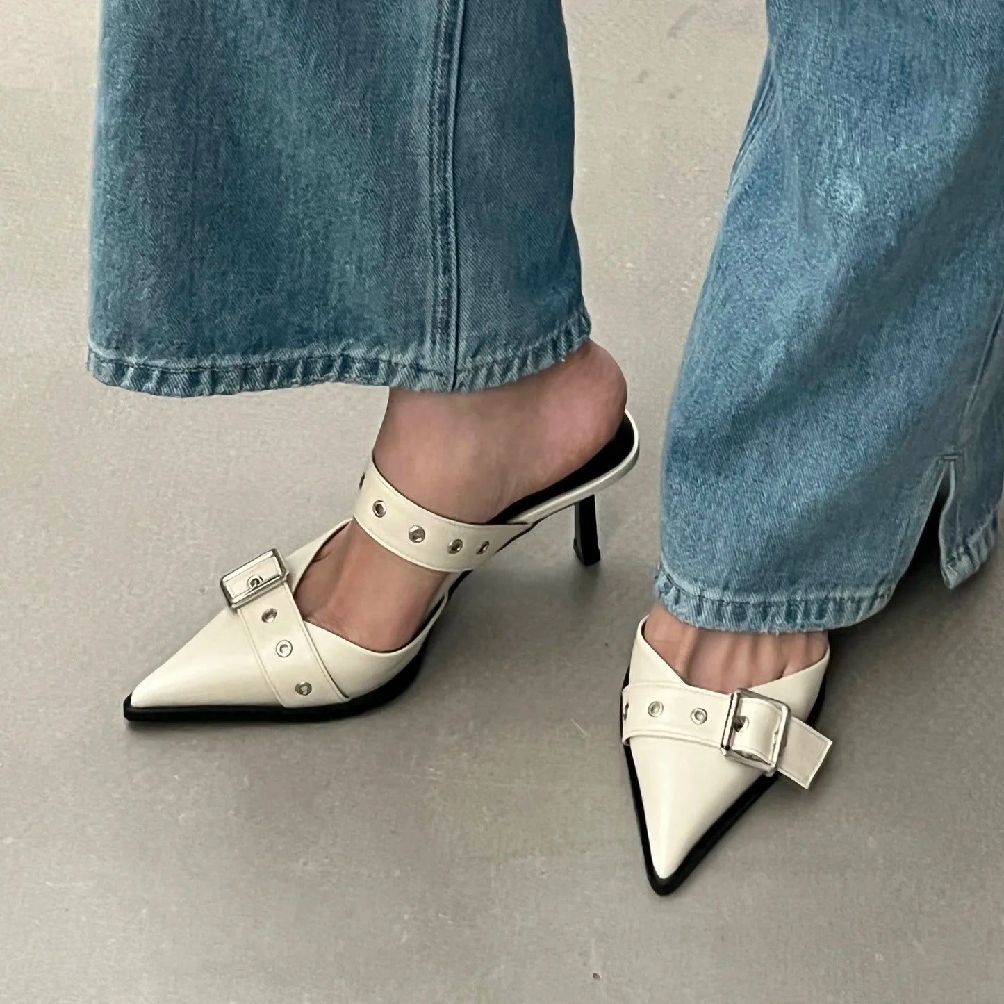 Solenne Shoes™ Belt Buckle Heel Pumps