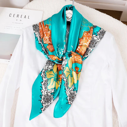 SatinÉclat™ Fashion Silk Square Scarf for Women
