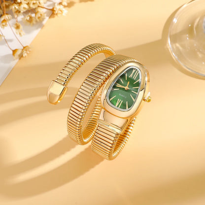 Velya Watches™ Elegante Schlangenuhr mit elastischem Wickelarmband
