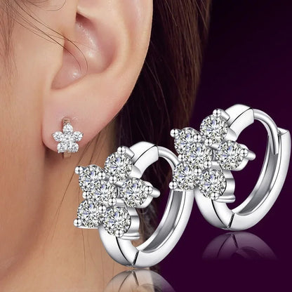 Elara Jewelry™ Celeste Floral Hoop Earrings