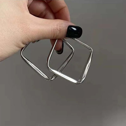 Elara Jewelry™ Geometric Square Hoop Earrings