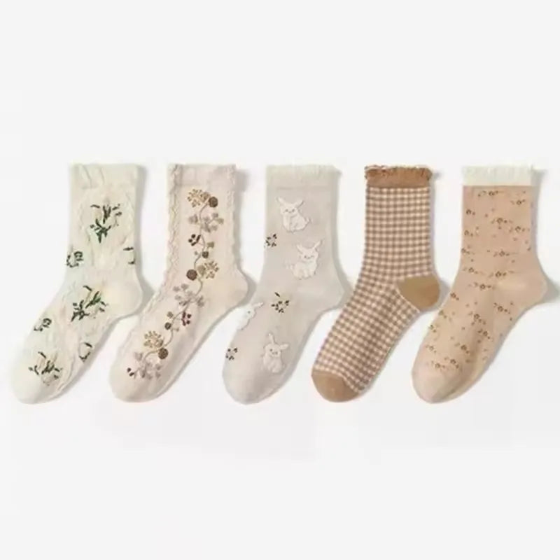 Lunara Winter™ 5 Paar Retro-Cartoon-Röhrensocken