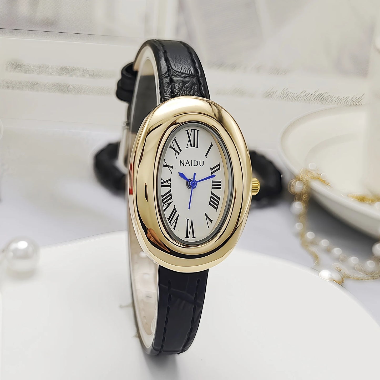 Velya Watches™ Relógio de quartzo oval vintage
