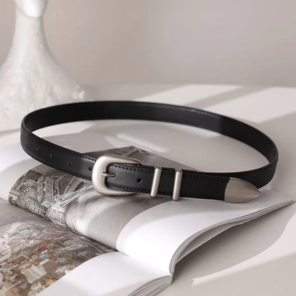 ÉlanBag™ Silver Buckle Leather Belt