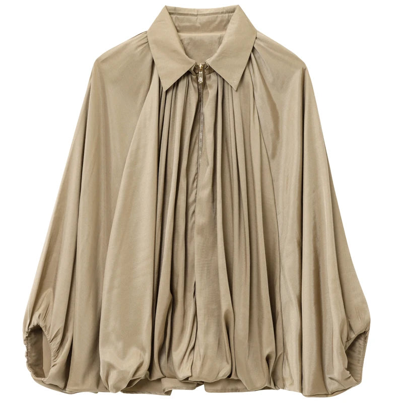 Lunara Winter™ Cropped Pleated Collar Blouse